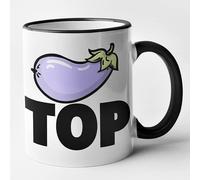 Funny Gay Couple Mugs - Top & Bottom Gift Set of 2 Mugs (Black)