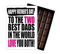Funny Gay Father's Day Gift Silly LGBTQ Card for Dad Daddy Present for Men Civil Partnership Oncocoa 100 Gram Belgian Milk Chocolate Greeting IYF176