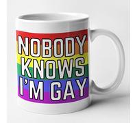 Funny Gay Mug - Nobody Knows I'm Gay Mug (White)