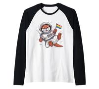 Funny Gay Otter Pride Astronaut Cute Otter Lover Design Raglan Baseball Tee