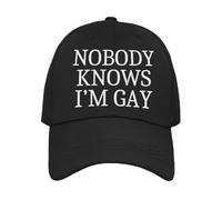 Funny Gay Pride Novelty Cap - Nobody Knows Im Gay Cap (UK, Alpha, One Size, Black)
