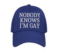 Funny Gay Pride Novelty Cap - Nobody Knows Im Gay Cap (UK, Alpha, One Size, Navy)