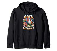 Funny Gays Eat What - Cock Chicken LGBT Humor Gay Men Women Zip Hoodie