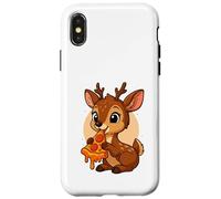 Funny Gazelle Eating Pizza Graphic Boys Girls Gazelle Lover Case for iPhone X/XS