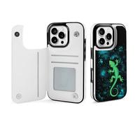 Funny Gecko Graphic Printed Flip Phone Cases Compatible with iPhone 16
