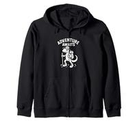 Funny Gecko Hiking Adventure Wilderness Graphic Zip Hoodie
