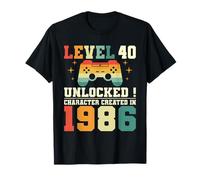Funny Geek Level 40 Years 1986 40th Birthday Gamer T-Shirt