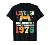 Funny Geek Level 50 Years 1976 50th Birthday Gamer T-Shirt