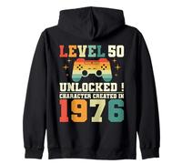 Funny Geek Level 50 Years 1976 50th Birthday Gamer Zip Hoodie