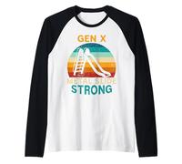Funny Gen X Playground Slide Strong Childhood Generation Raglan Baseball Tee