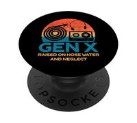 Funny Gen X Raised on Hose Water Retro Humor Nostalgia PopSockets Adhesive PopGrip
