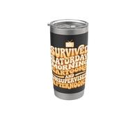 Funny Gen X Survived Saturday Cartoons Unsupervised Stainless Steel Insulated Tumbler