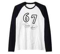 Funny Gen Z Slang 6 7 Hands Meme Raglan Baseball Tee
