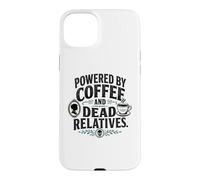 Funny Genealogy Powered by Coffee and Dead Relatives Case for iPhone 15 Plus