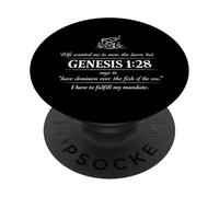 Funny Genesis 1 28 Fishing Jesus Christ Faith PopSockets Adhesive PopGrip