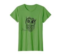 Funny Geometric owl Mandala Style for Men and Women T-Shirt, Women, Grass Green, Medium
