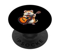 Funny Gerbil Playing Guitar Design for Music Lovers PopSockets Adhesive PopGrip