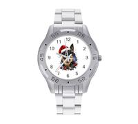 Funny German Shepherd Christmas Business Stainless Watch Fashion Designer Wristwatch Easy Reader Analog Watches Gifts for Men