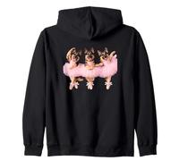 Funny German Shepherd Dog Ballet Dancer Mom Ballerina Cute Zip Hoodie