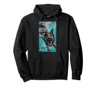 Funny German Shepherd Dog Selfie with Shark Ocean Lover 2025 Pullover Hoodie