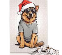 Funny German Shepherd Puzzle Jigsaws 500 Pieces for Adults Wooden Puzzle Jigsaws for Adults Puzzling for Gift 500pcs (52x38cm)