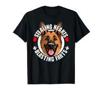 Funny German Shepherd Stealing Hearts Blasting Farts Dog T-Shirt