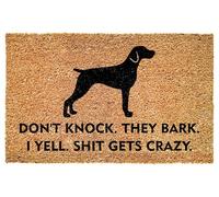 Funny German Shorthaired Pointer Entrance Doormat - Don't Knock They Bark I Yell Gets Crazy - Bold Quote for Porch - Patio - Indoor Decor - Durable Non Slip Floor Mat - Pet Owners - Everyday Use