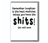 Funny Get Well Soon Card for Men Women, Rude Recovery Card, Cheeky Humour Laughter Medicine Joke G8