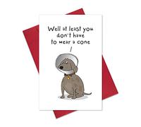 Funny Get Well Soon Card Gift, Humor Speedy Surgery Recovery Card for Him Her Friends, At Least You Don't Have to Wear A Cone