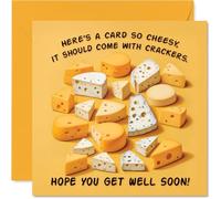 Funny Get Well Soon Cards for Men Women - So Cheesy - Speedy Recovery Card for Grandma Cousin Brother Nanny, 145mm Get Well Greeting Cards