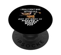 Funny Getting Old Cat Humor Vintage Aging Body PopSockets Adhesive PopGrip