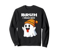 Funny Ghost Bruh I Mean Boo Halloween Skull Pumpkin Sweatshirt