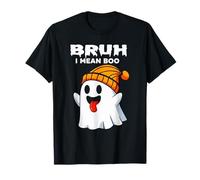 Funny Ghost Bruh I Mean Boo Halloween Skull Pumpkin T-Shirt
