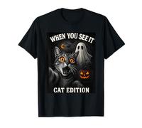 Funny Ghost Cat Meme Halloween Selfie Spooky Costume T-Shirt