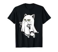 Funny Ghost Cat Meme Tee Sarcastic Halloween Cat Lover T-Shirt