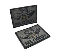 Funny Ghost Cat Patch, Hook and Loop Embroidered Patch, Cute Cat Morale Patch, DIY Applique Accessories for Backpacks, Dog Harnesses, Army Vests, Hats (Grey cat)