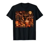 Funny Ghost German Shepherd Drinking Pumpkin Spice Coffee T-Shirt