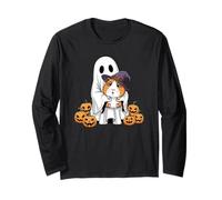 Funny Ghost Guinea Pig Pumpkin Halloween Kids Mens Womens Long Sleeve T-Shirt