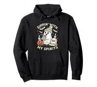 Funny Ghost Halloween Drinking Spirits Spooky Present Pullover Hoodie