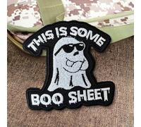 Funny Ghost Hook and Loop Patch, This is Some,Boo Sheet Embroidered Patch, Meme Morale Patch, DIY Applique Accessories for Backpacks, Dog Harnesses, Army Vests, Gym Bags, Hats, Helmets
