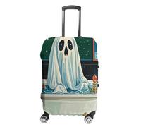Funny Ghost in The Bathtub Luggage Cover Tsa Approved Suitcase Covers for Luggage Elastic Washable Suit Case Covers Anti-Scratch Travel Luggages Sleeve Suitcase Protector Fits 19-30 Inch Case(), White