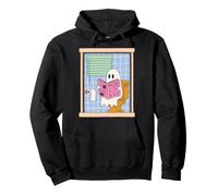 Funny Ghost on Toilet Bathroom Humor Halloween Spooky Season Pullover Hoodie