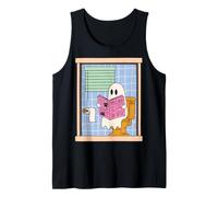 Funny Ghost on Toilet Bathroom Humor Halloween Spooky Season Tank Top
