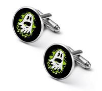 Funny Ghost Personalized Cufflinks for Men Classic Business Wedding Shirt Cuff Links Gifts 0.7" 0.8"