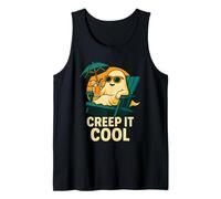 Funny Ghost Summer Ghoul Halloween Summerween Creep it Cool Tank Top
