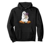 Funny Ghost Yorkshire Terrier Pumpkin Halloween Mens Womens Pullover Hoodie