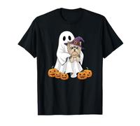 Funny Ghost Yorkshire Terrier Pumpkin Halloween Mens Womens T-Shirt