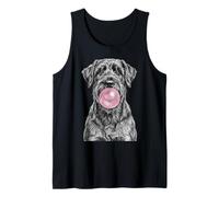 Funny Giant Schnauzer Dog Blowing Bubblegum Tank Top