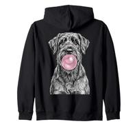Funny Giant Schnauzer Dog Blowing Bubblegum Zip Hoodie