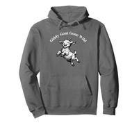 Funny Giddy Goat Vintage Engraving Style Joyful Leaping Goat Pullover Hoodie